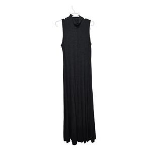Anthropologie Ribbed Mock Neck Maxi Dress Gray Large
